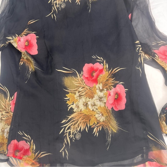 Missoni Silk Flowers Printed Blouse Long Sleeves Sz Large 100% Silk L020125 - Picture 5 of 6